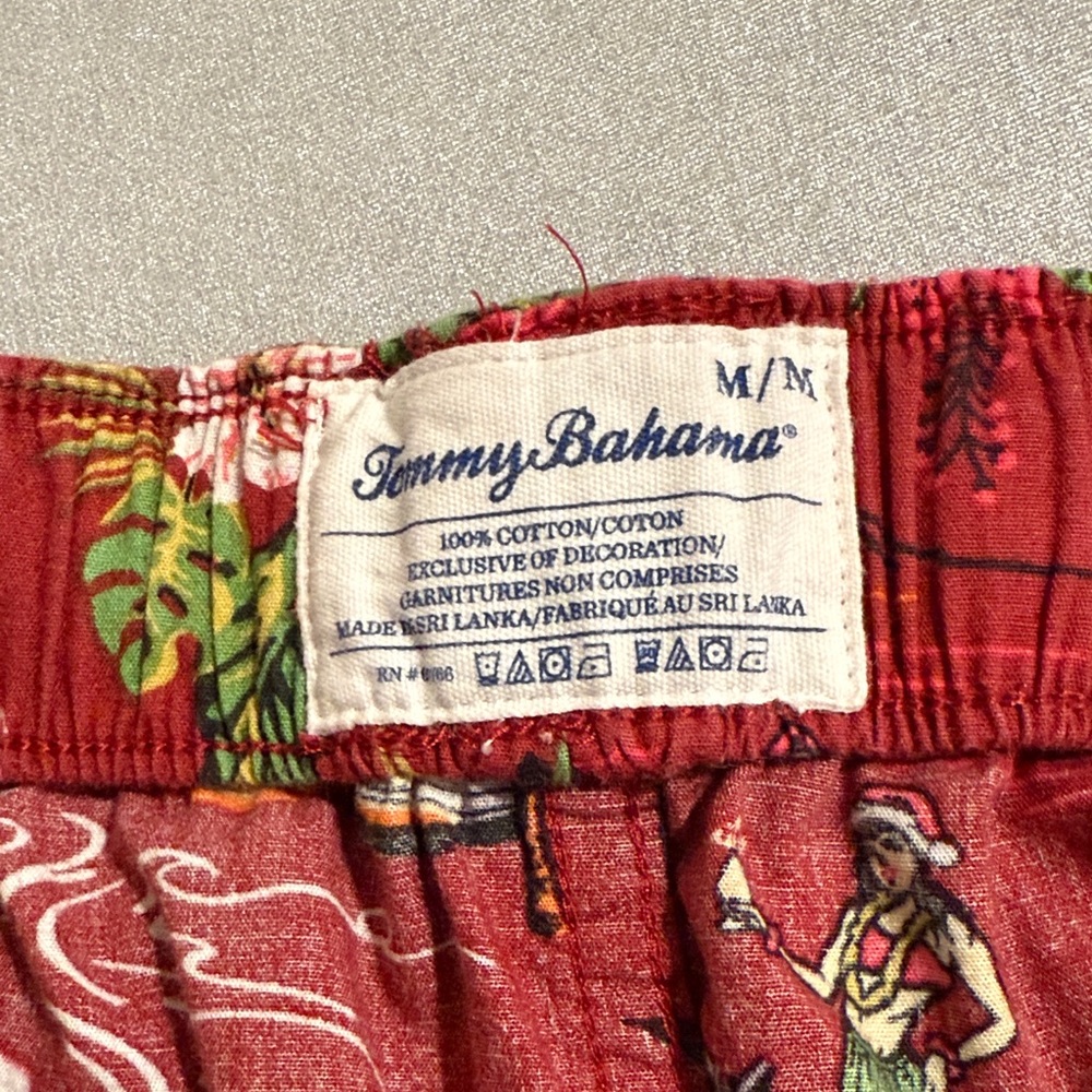 Tommy Bahama Red and Green Tropical Print Shorts - Picture 1 of 3